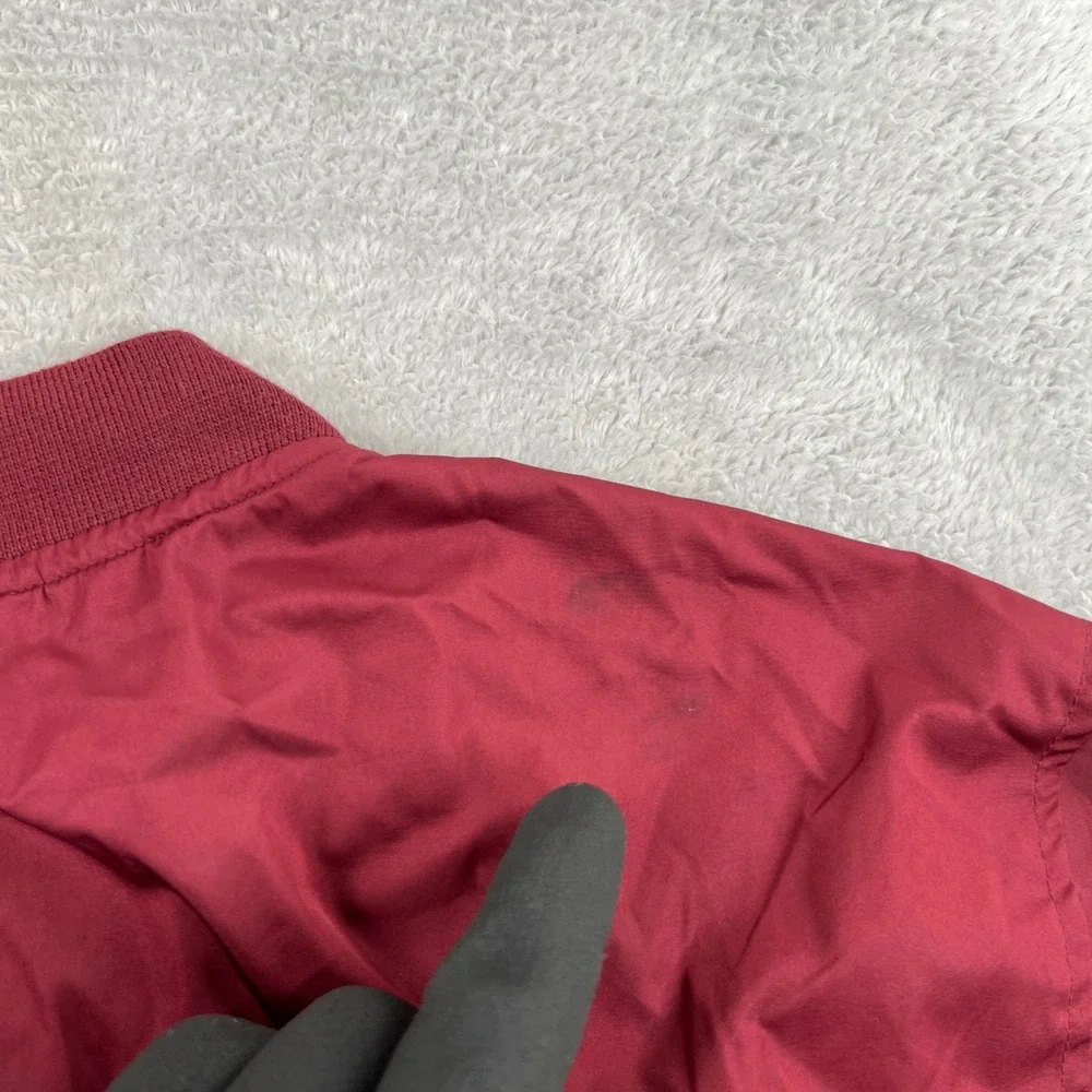 No Boundaries Lightweight Bomber Jacket XL Burgundy Men Streetwear Full Zip
